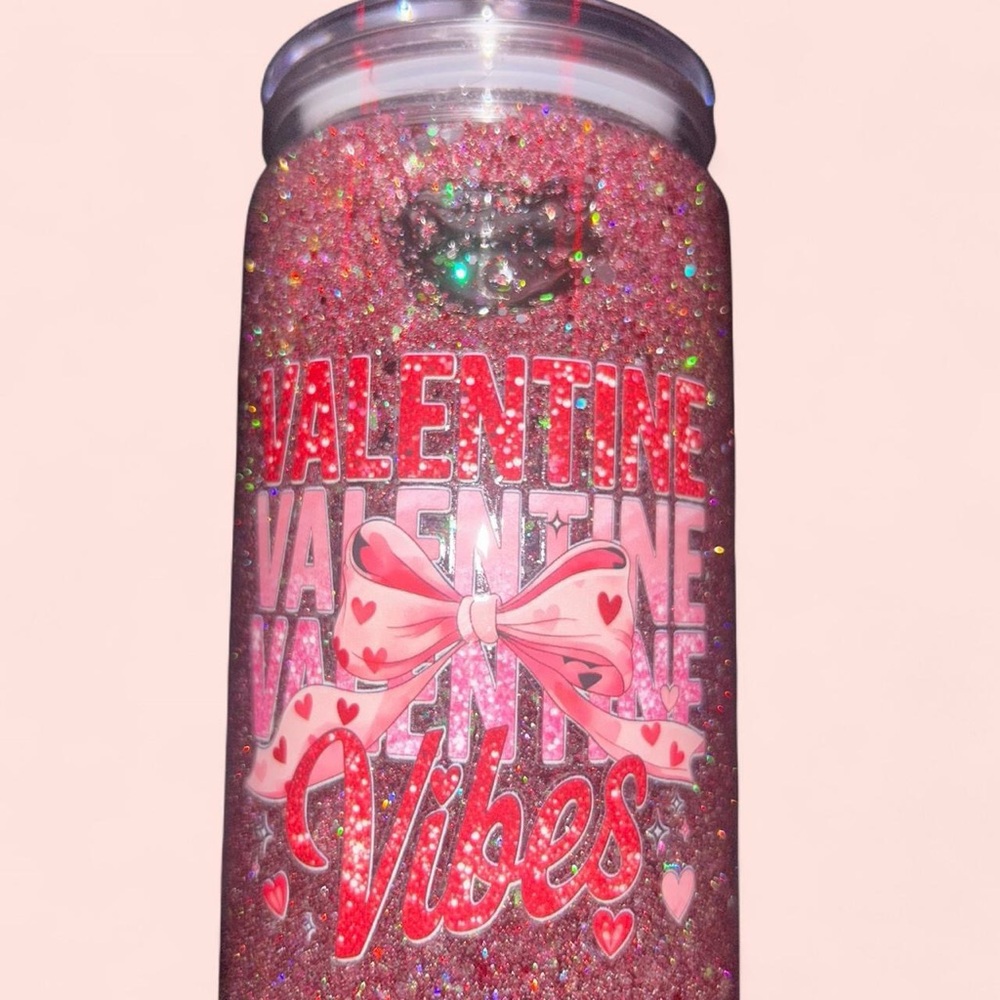 Snow globe Valentine’s Day cup